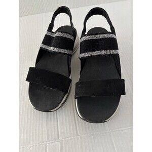 Women's  sz 9 Skech-Air Skechers air cooled yoga memory foam Sandals Black
